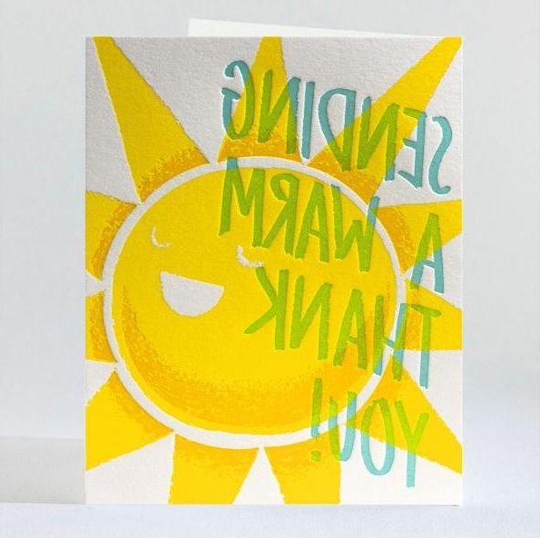 Warm Thank You Letterpress Note Card